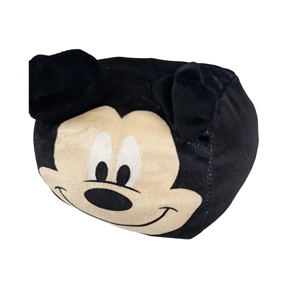 Disney Mickey Mouse Plush Head Squishy Round Pillow Black‎ Cream 5 Inch